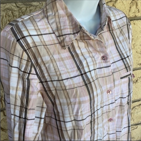 Allison Daley plaid button up shirt button up pearl buttons western - Picture 11 of 13